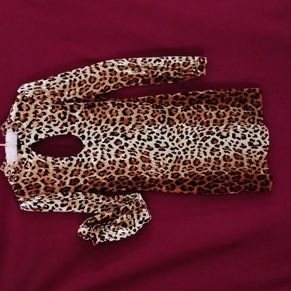 Silence + Noise Velvet Animal Print Dress Small
